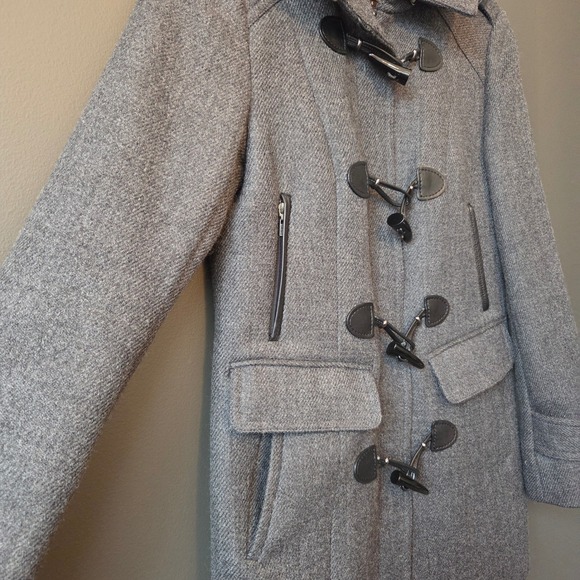 Cole Haan Womens Wool Blend Knit Coat Gray Size 4 Lined Toggle Chic Luxury Warm - Picture 4 of 15